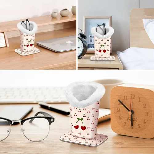 Vista 220 de Fintie Soporte para anteojos forrado de felpa con base magnética, estuche de cuero vegano prémium para lentes