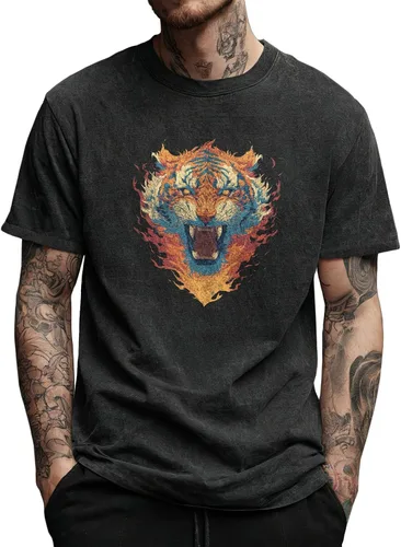 Vista 15 de domirica Camisas holgadas lavadas para hombre, sólidas, 100% algodón, camisetas cuadradas, ropa de fitness vintage, ropa de calle para gimnasio