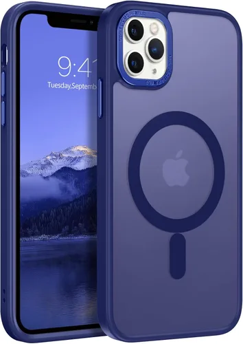 Vista 10 de BENTOBEN Funda magnética para iPhone 11 Pro Max, [compatible con MagSafe] translúcida mate esmerilada antihuellas, delgada, a prueba de golpes