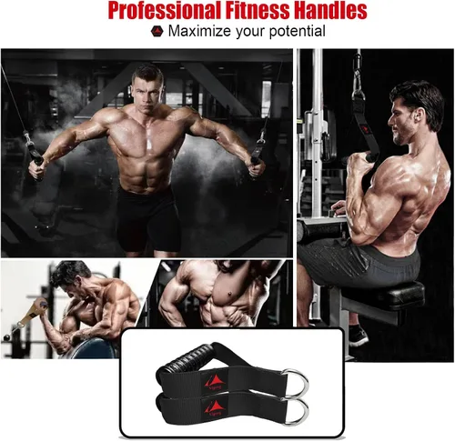 Vista 14 de Heavy Duty Gym Workout Handles Attachment for Cable Machine,Resistance Band,Pulley System Home Exercise Equipment, Comfortable and Stronger Grip
