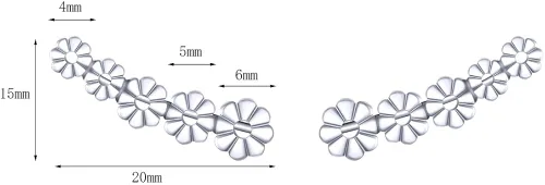 Vista 3 de Pendientes de plata de ley 925, pendientes hawaianos de flores de margarita BoRuo