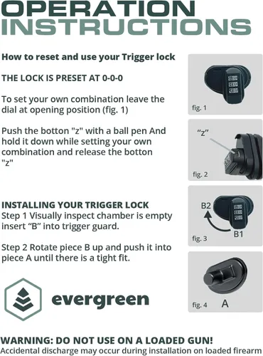 Vista 7 de Evergreen Cerradura de gatillo universal personalizable de combinación de 3 dígitos para pistolas, pistolas, rifles, escopetas, pistolas BB, AR