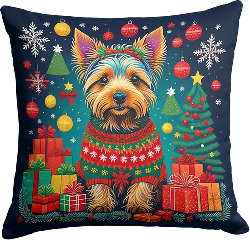 Vista 21 de Caroline's Treasures DAC1082PW1414 Affenpinscher - Almohada decorativa de tela navideña, lavable a máquina, para interiores y exteriores, para sofá