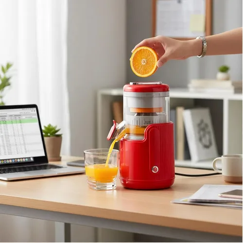 Vista 6 de Exprimidor eléctrico portátil de cítricos, exprimidor de naranja recargable portátil y exprimidor de limón con USB recargable, operación de un solo
