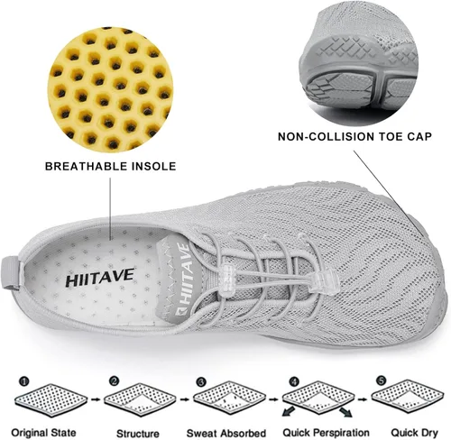 Vista 4 de HIITAVE - Zapatos de agua minimalistas para mujer, de secado rápido, para hacer natación, bucear, surfear, hacer deportes acuáticos, ir a