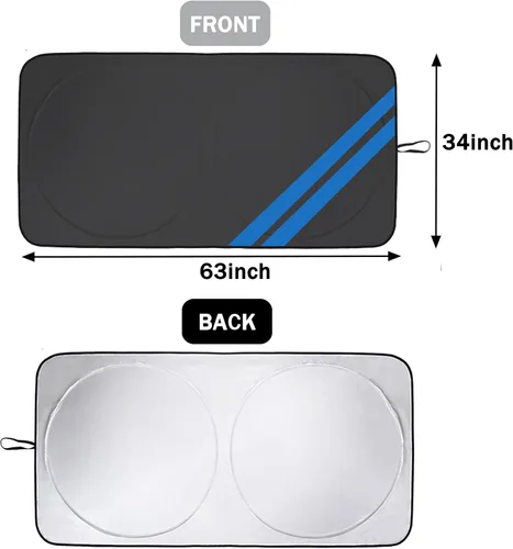 Vista 6 de Parasol para parabrisas delantero para Dodge Charger Challenger Durango Journey Ajuste universal para todos los coches Dodge Visor de sol plegable