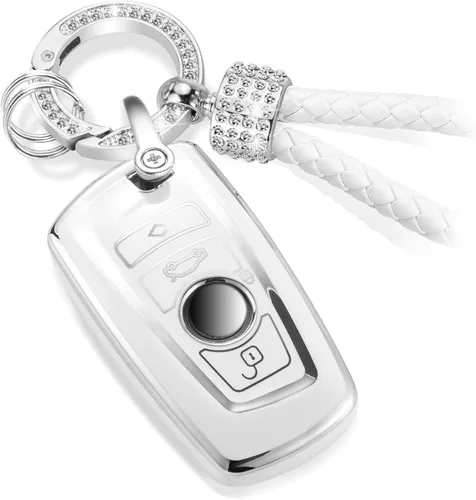 Vista 21 de para llavero de Cadillac con funda de TPU con superficie granulada y cuerda trenzada metálica, funda de llavero mejorada para 2020 en adelante CT4