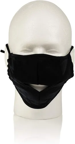 Vista 4 de Gator Cases Double-Layer Face Mask with Magnetized Cotton Flap, Ideal for Wind Instrument Performance; Large (GBOM-LARGEBK)