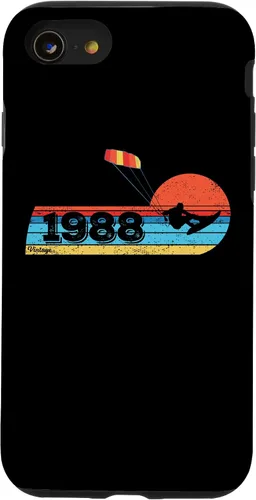 Vista 18 de Kitesurfer Kitesurfing Birthday Vintage 1988 Born Kitesurf Case for iPhone 16