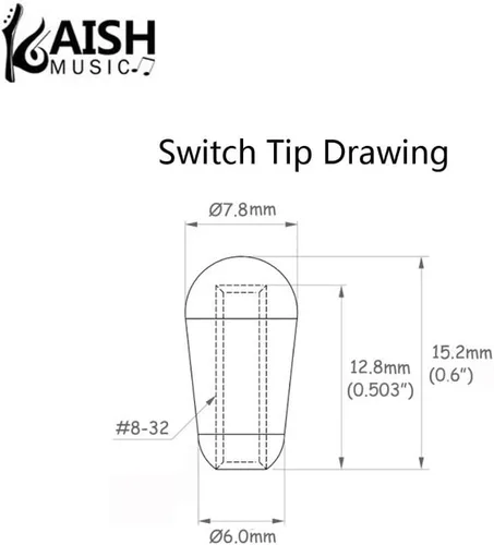 Vista 2 de KAISH 10 unids American Thread 3 Way Interruptor de palanca de punta Interruptor de tapa perilla para USA Les Paul Pickup Selector Switchcraft