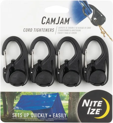 Vista 2 de NITEIZE Cam Jam, tensor de cuerda, accesorios de metal flexibles, fácil, ajuste de longitud de cuerda, tensor de cuerda, accesorio de tienda