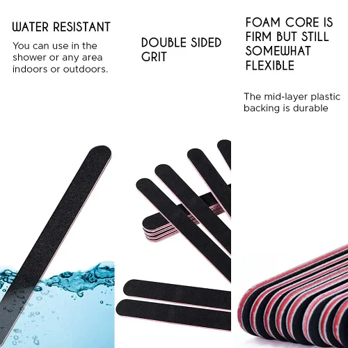 Vista 3 de Karlash Tablero de esmeril profesional de doble cara 7 "lima de uñas negra 100/100 10pcs