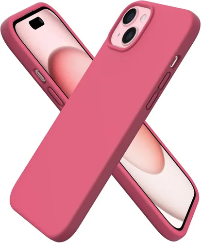 Vista 21 de ORNARTO Funda compatible con iPhone 15 Plus de 6.7 pulgadas, silicona líquida delgada de 3 capas cubierta completa de goma de gel suave, funda