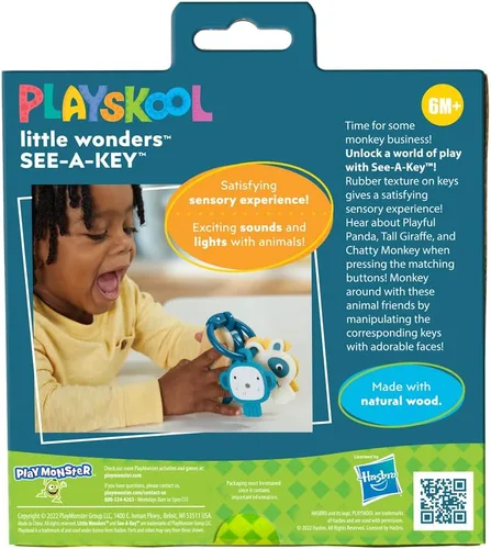Vista 3 de Playskool Little Wonders See-A-Key - Llaves de juguete, sonidos y luces divertidos, jirafa, mono, panda, a partir de 6 meses