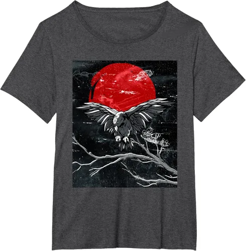 Vista 20 de Red Moon Raven - Camiseta japonesa de cuervo negro, Negro, S