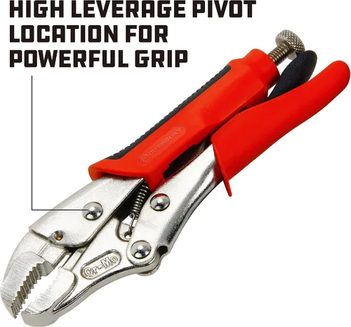 Vista 4 de Powerbuilt 645014 - Alicates curvados de 5 pulgadas, asas de agarre suave TPR de doble inyección, hechas de cromo moly, ideales para soldadura