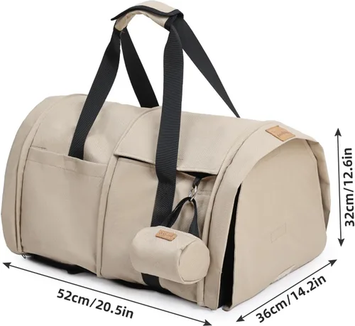 Vista 8 de Dog Backpack Carrier – Comfortable Travel Bag for Pets –Khaki
