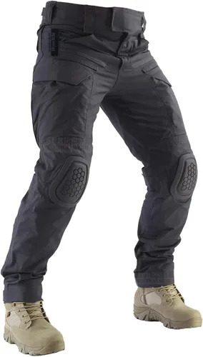 Vista 6 de ZAPT Pantalones de combate Airsoft Paintball para hombre, pantalones tácticos con rodilleras, camuflaje de caza, pantalones militares