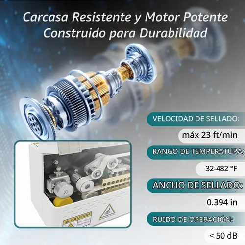 Vista 8 de Phezer Máquina de sellado térmico continuo, sellador automático de banda de bolsas de plástico comercial con control digital de 32.0-482.0 °F
