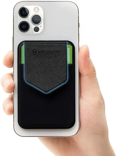 Vista 4 de Sinjimoru Funda magnética para tarjetas de privacidad, cartera magnética para teléfono que se adhiere como tarjetero de crédito para MagSafe