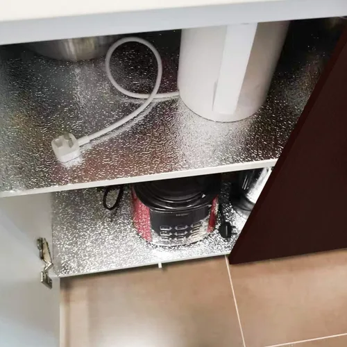 Vista 9 de BAYYA - Pegatinas de papel tapiz para salpicaduras de cocina plateado, hoja de aluminio con papel adhesivo para despegar y pegar, autoadhesivo