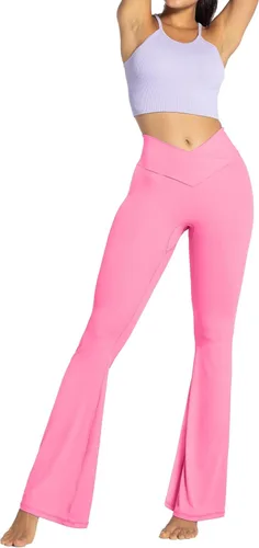 Vista 7 de Sunzel Womens Flare Leggings with Tummy Control Crossover Waist and Wide Leg