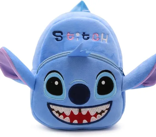 Vista 2 de BALLAU Mochila de felpa, lindo bolso de escuela pequeño, mochila pequeña para bebé, mochila de héroe de dibujos animados para niños, Azul