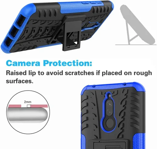 Vista 7 de Asuwish Funda de teléfono para Xiaomi Redmi 8A Redme 8 con protector de pantalla de vidrio templado y soporte delgado híbrido resistente resistente