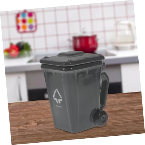 Vista 8 de Divertida taza de basura taza de café de porcelana con cubierta de asa Contenedor de basura novedoso Taza de cerámica Taza de té de porcelana Taza