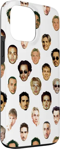 Vista 3 de iPhone 13 Pro Max Backstreet Boys - Carcasa blanca con caras repetidas