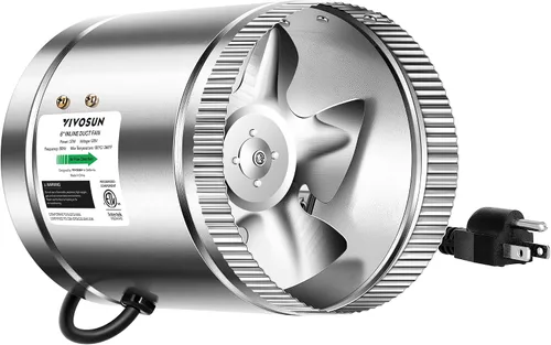 Vista 9 de VIVOSUN Ventilador en línea P4 de 4" y control de velocidad 130 CFM