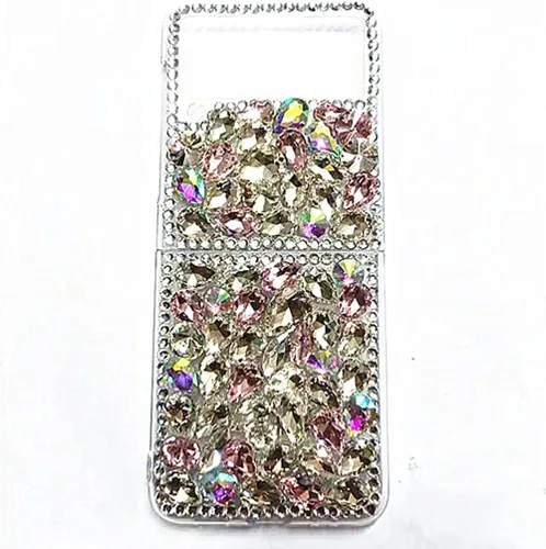 Vista 2 de Funda para Galaxy Z Flip 4, Galaxy Z Flip 4 5G, 3D hecha a mano con piedras brillantes y diamantes brillantes para Samsung Galaxy Z Flip 4 5G (2022)