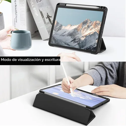 Vista 7 de JETech - Funda para iPad Pro 11" 4/3/2/1, color negro Cover for 2022/2021/2020/2018 Model, Clear Back, Pencil Holder, Slim Shockproof, Tri-Fold