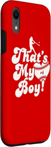Vista 3 de Vintage That's My Boy #4 Baseball Mom Baseball Dad Case for iPhone XR