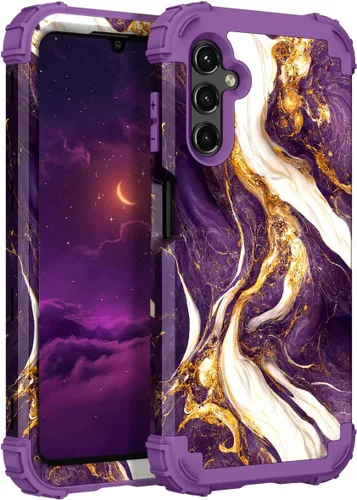 Vista 24 de Hocase Funda para Galaxy A37 5G, protección resistente a prueba de golpes, parachoques de goma de silicona suave+funda protectora híbrida