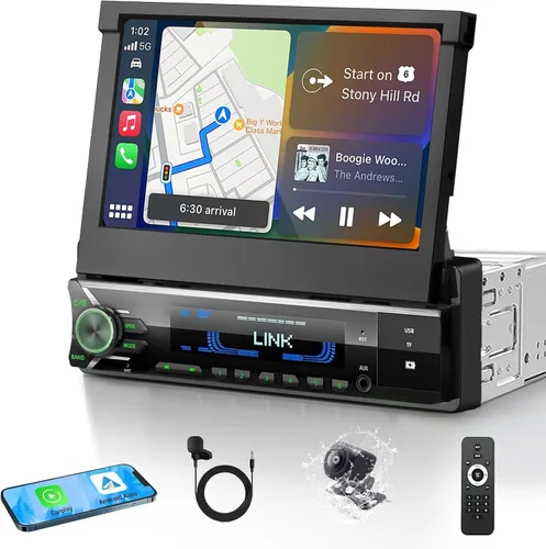 Vista 8 de Estéreo motorizado del coche de la pantalla táctil del solo DIN, Apple Gris