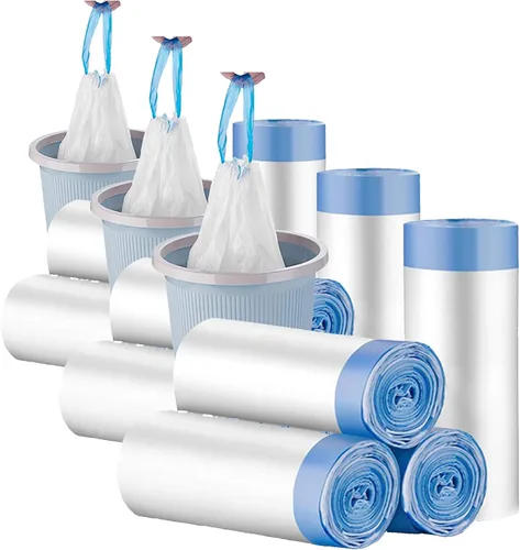 Vista 8 de Charmount - Bolsas de basura de 4 galones con cordón, bolsas de basura pequeñas para baño, cocina, dormitorio, oficina, 60