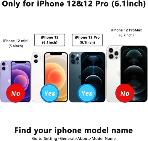 Vista 2 de Funda tipo cartera para iPhone 12 y 12 Pro con soporte para tarjetas, rotación de 360°, soporte de anillo de dedo con función atril, protección