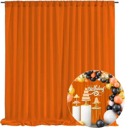 Vista 9 de Cortina de fondo negra de 10 x 7 pies para fiesta, cortinas de fondo para sesión de fotos, cumpleaños, boda, Halloween, Navidad, aniversario