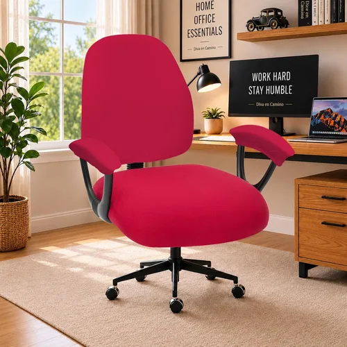 Vista 92 de Fundas elásticas resistentes al agua para sillas de computadora - Protectores lavables para respaldo giratorio y asiento para mascotas - Negro