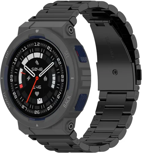 Vista 6 de Compatible con Amazfit Active Edge - Correa de reloj para hombres y mujeres, correa de metal de acero inoxidable, correa de repuesto, accesorios