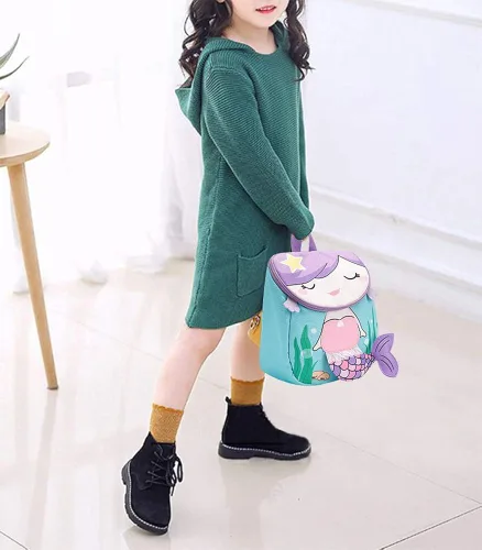 Vista 8 de BLUBOON Mochila para niños pequeños para niñas linda mochila preescolar 3D bolsa de libros para niños pequeños