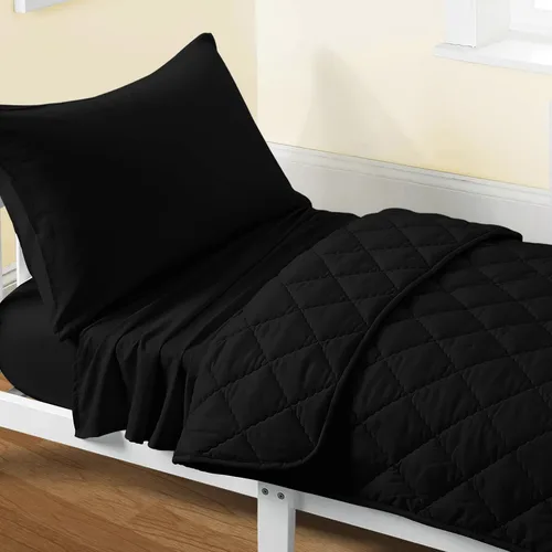 Vista 25 de FLXXIE Juego de ropa de cama de microfibra de 4 piezas, color aguamarina Aqua