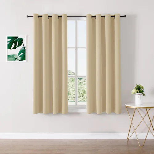 Vista 112 de ChrisDowa - Cortinas cortas para ventana de 40 pulgadas para dormitorio - Cortinas cortas con ojales y aislamiento térmico para oscurecer