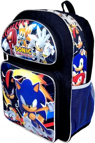 Vista 2 de Sonic the Hedgehog Team - Mochila grande de 16 pulgadas, Negro, L, Mochila
