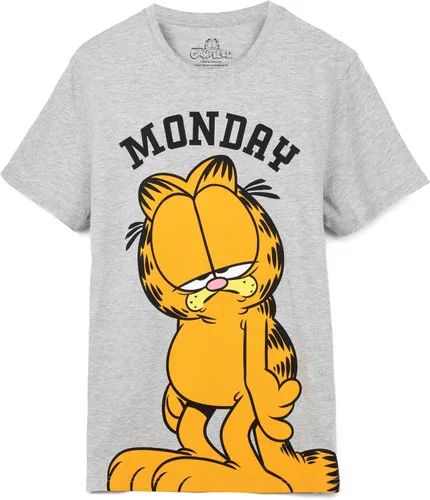 Vista 4 de Pijama para hombre con diseño de gato Lazy Monday, Gris