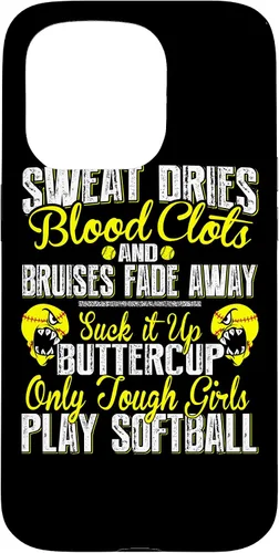 Vista 14 de iPhone 16 Only Tough Girls Play Softball - Funda resistente para jugador de sóftbol