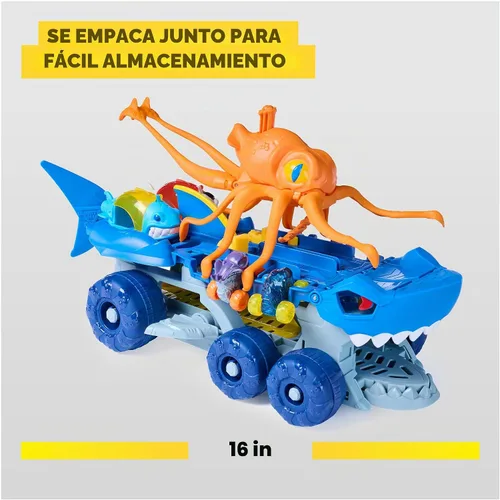 Vista 4 de Monster Jam Mini Jams Megalodon Squid Takedown Monster Trucks Playset Multicolor