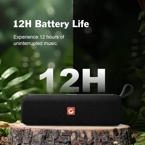 Vista 6 de DOSS E-gob II Altavoces Bluetooth portátiles con sonido superior y graves extra, IPX6 resistente al agua, micrófono integrado, controlador de 12 W