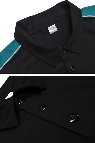 Vista 5 de MAGCOMSEN Polo de golf para hombre, manga corta, 3 botones, secado rápido, estilo casucal, piqué